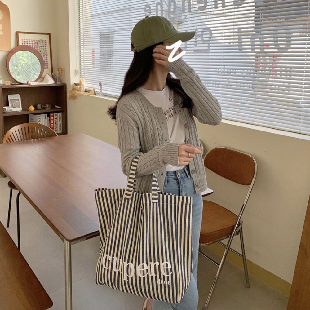 여성 대용량 스트라이프 토트백 숄더백 쇼퍼백 에코백