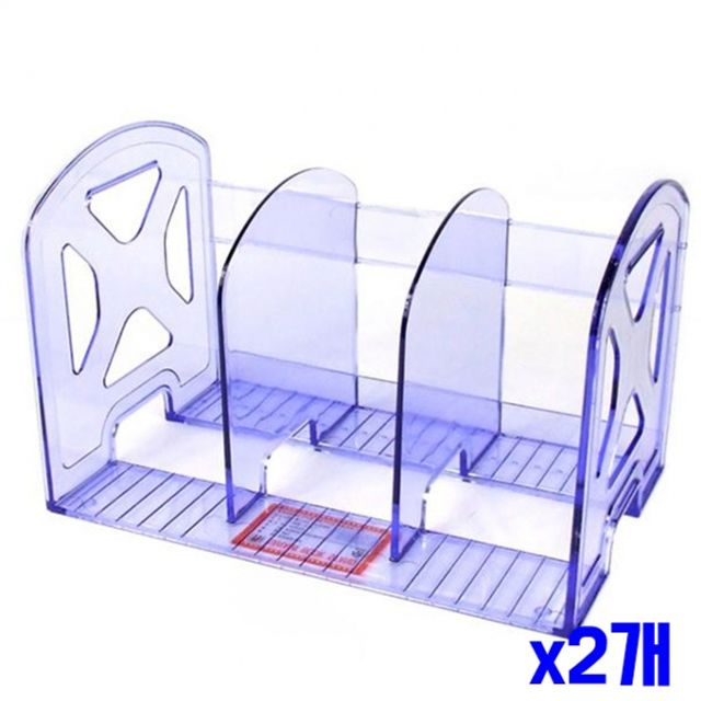 데스크정리 투명 3단 책꽂이 x2개
