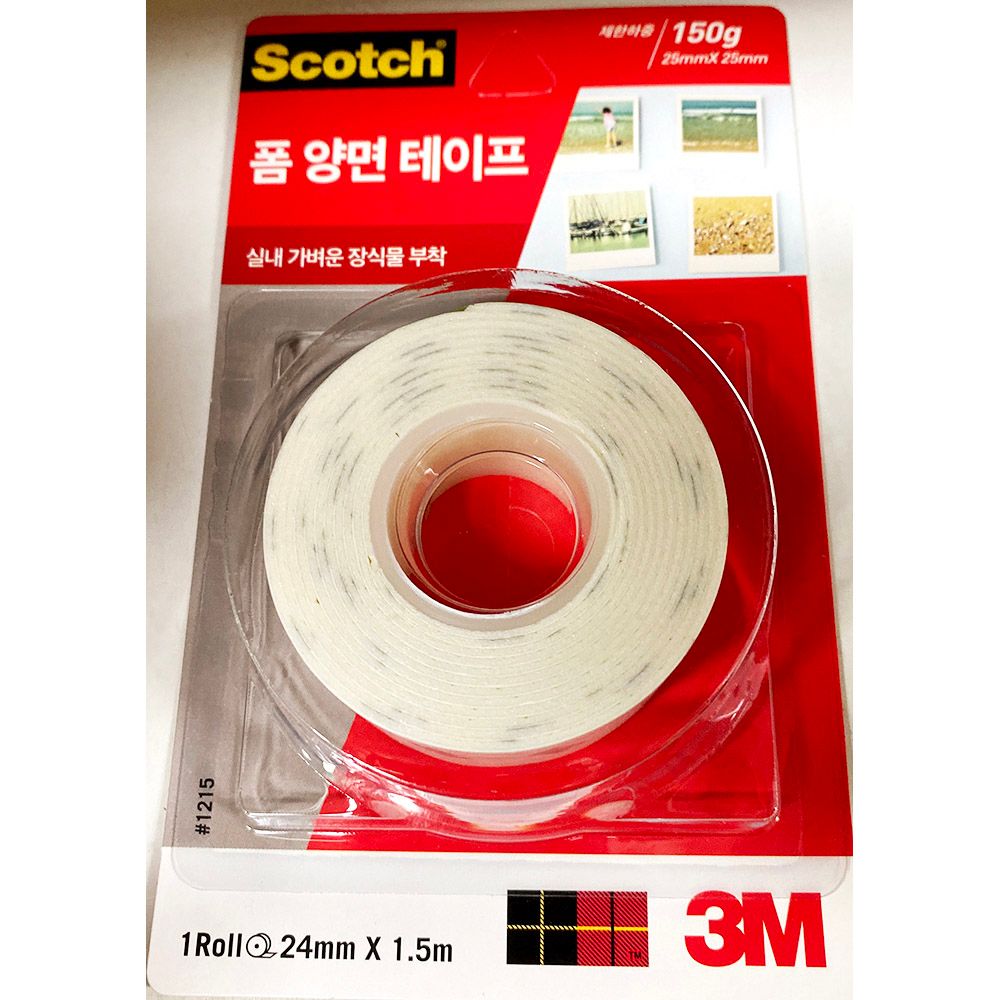 폼 양면 테이프 3M 24mmx1.5m 150g x24개 업소 식당용