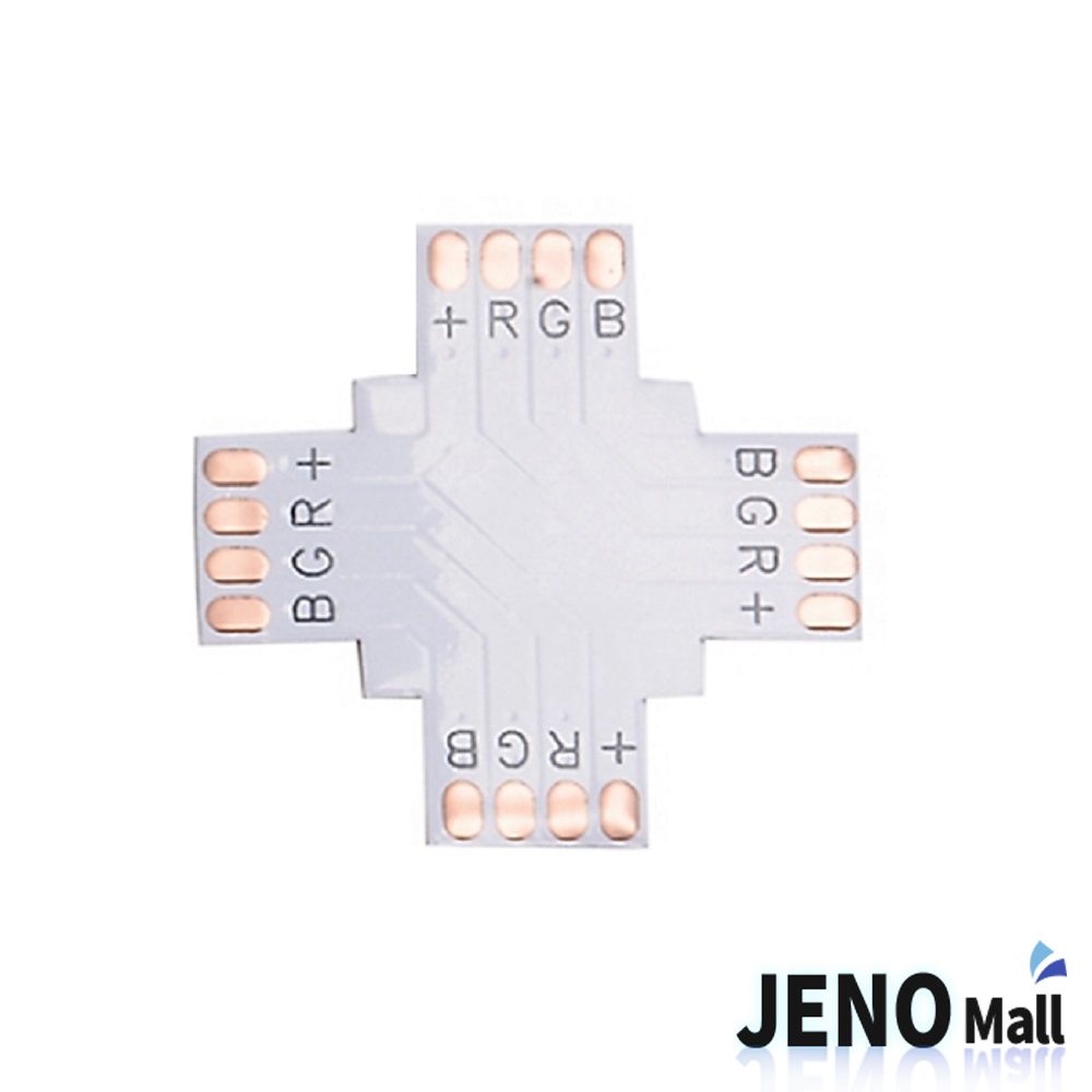 10mm 5050 RGB LED 스트립바 4방향 +자 연결 PCB 판