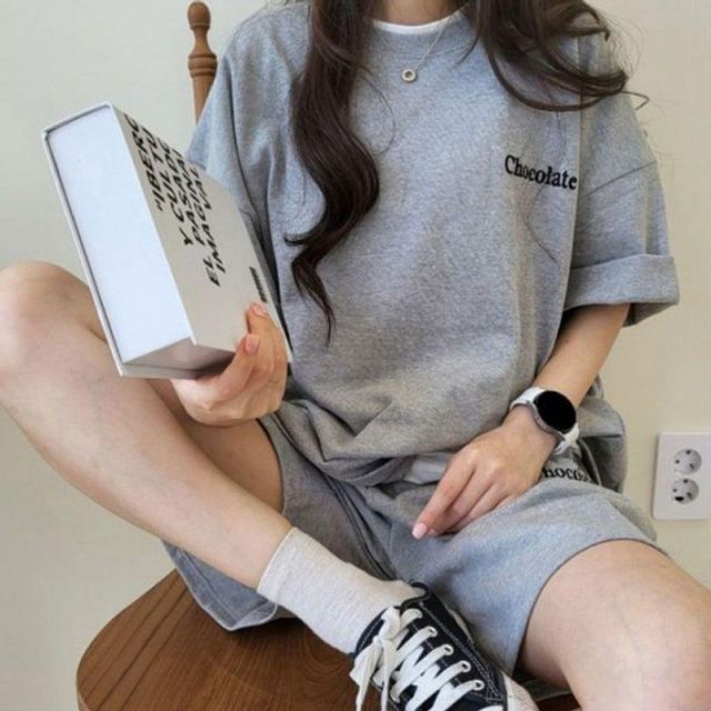 캐주얼 여름 여성 기본 반팔 데이 반바지 데일리 세트