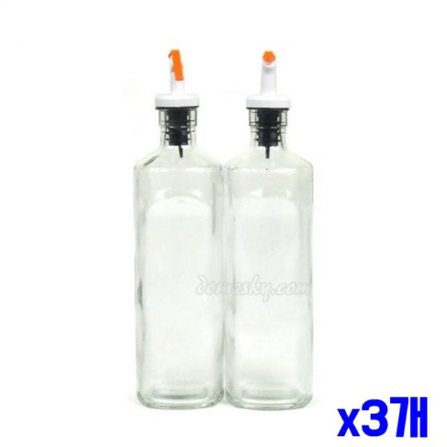 투명 유리 오일병 500ml x3개 소스보관통 오일보관