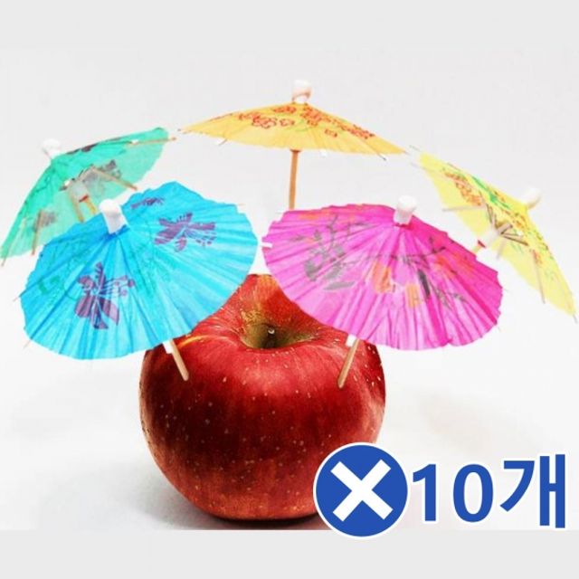 우산 과일꽂이 40Px10개 과일꼬지 나무꼬치 과일픽