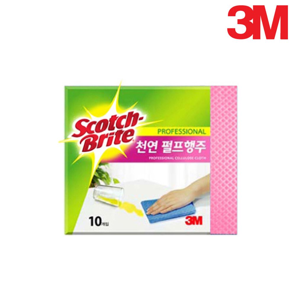3M 천연펄프 행주 10매입 분홍