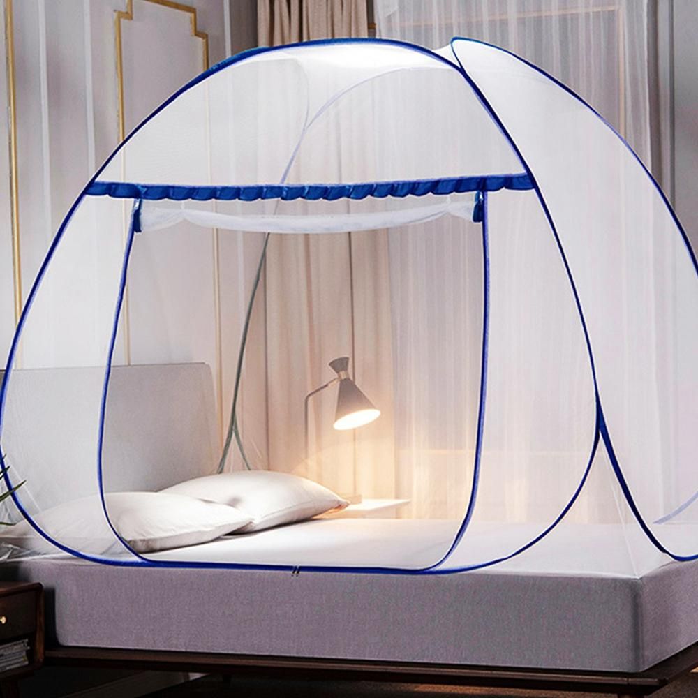 원터치 모기장 150x200cm 블루 휴대용 미세원단 아기
