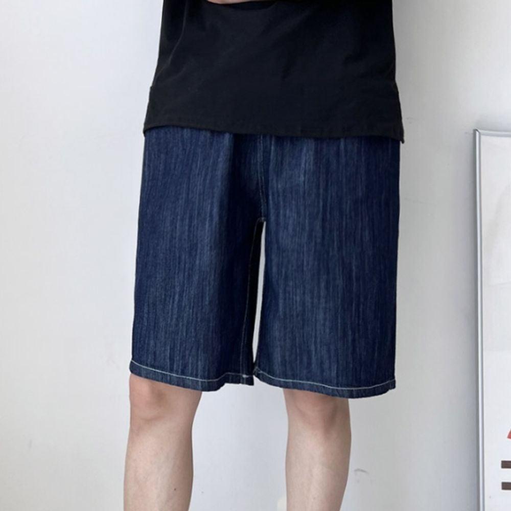 린넨 남자 반바지 와이드 팬츠 남성 밴딩 린넨 청바지