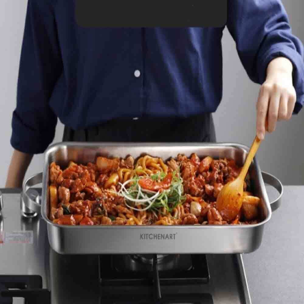 스텐 키친아트 통3중 로스트팬 인덕션 떡볶이 닭갈비