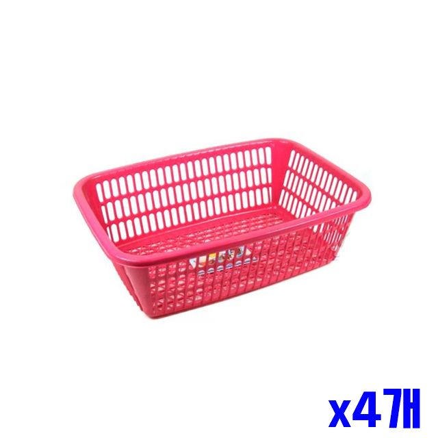 사각 정리바스켓 광주리 바구니 소품 x4개 중 수납바