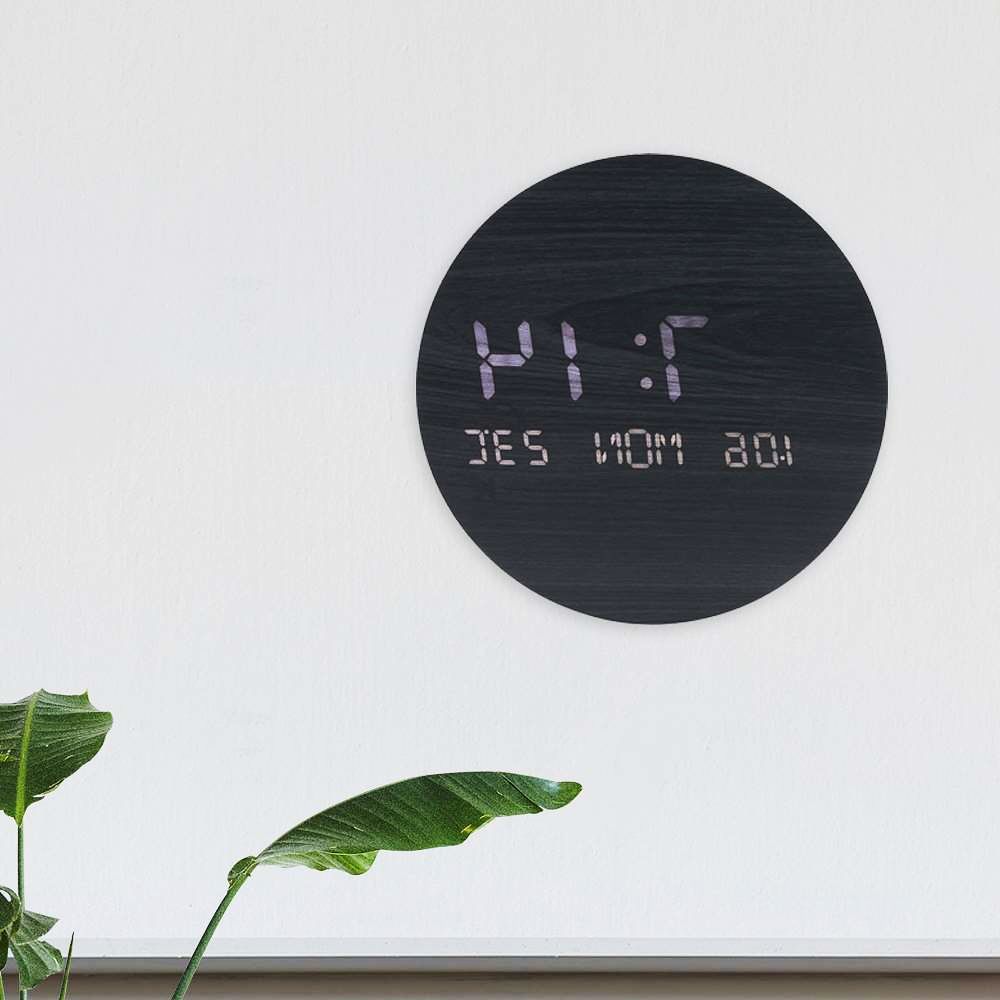 자동 밝기조절 LED 벽시계 블랙 모던 신혼집 무소음