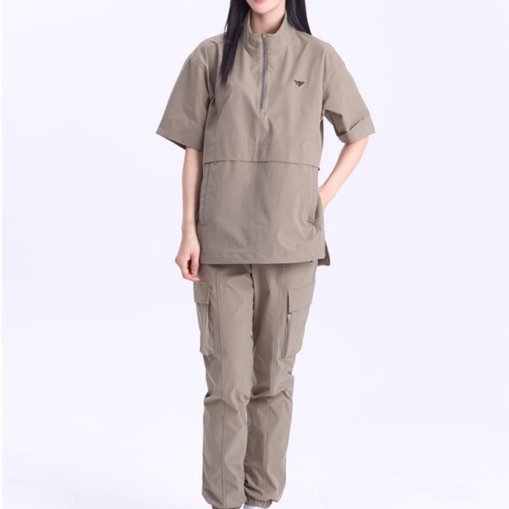 여성 간절기 데일리 반팔 아노락 바람막이 조거팬츠