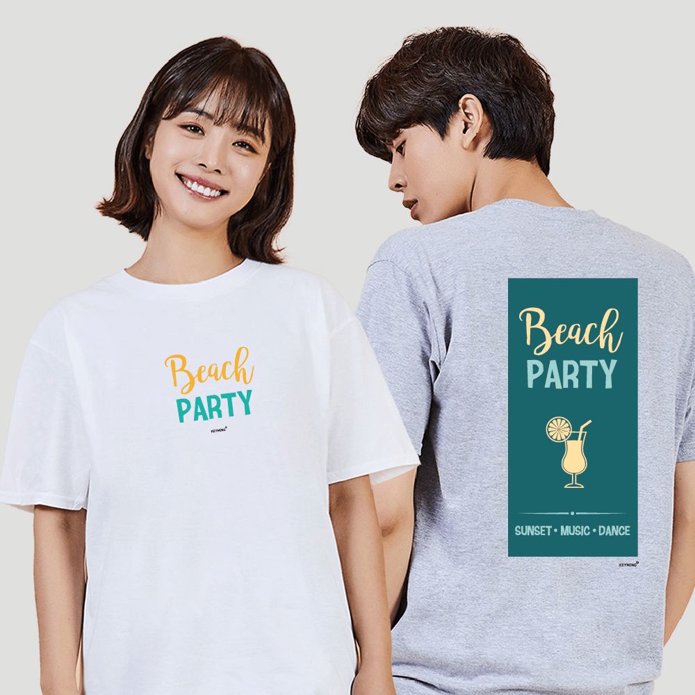 키밍 beach party 데일리반팔티 민소매코디