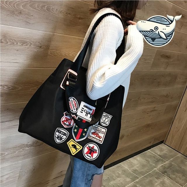 스타일리쉬 빅사이즈 패치 숄더백 캐주얼 데일리