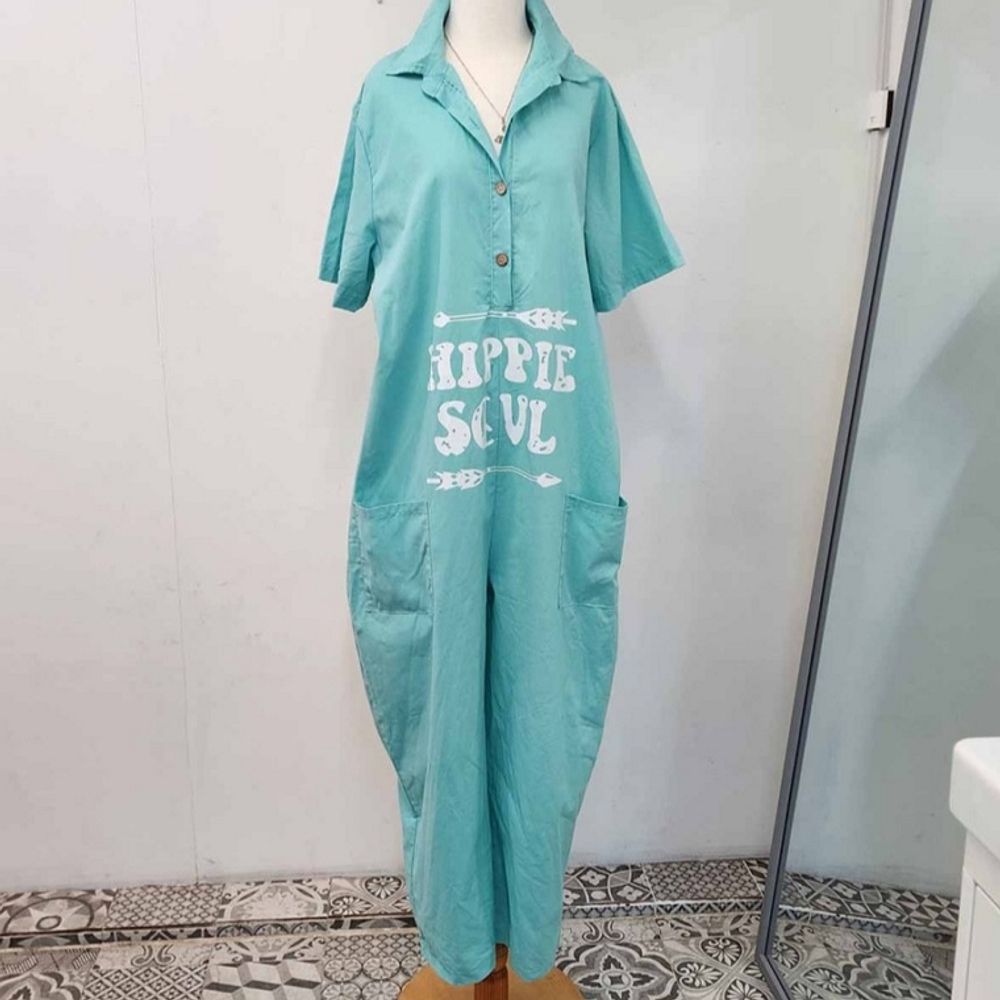 간지나는 여성 린넨 루즈핏 점프수트