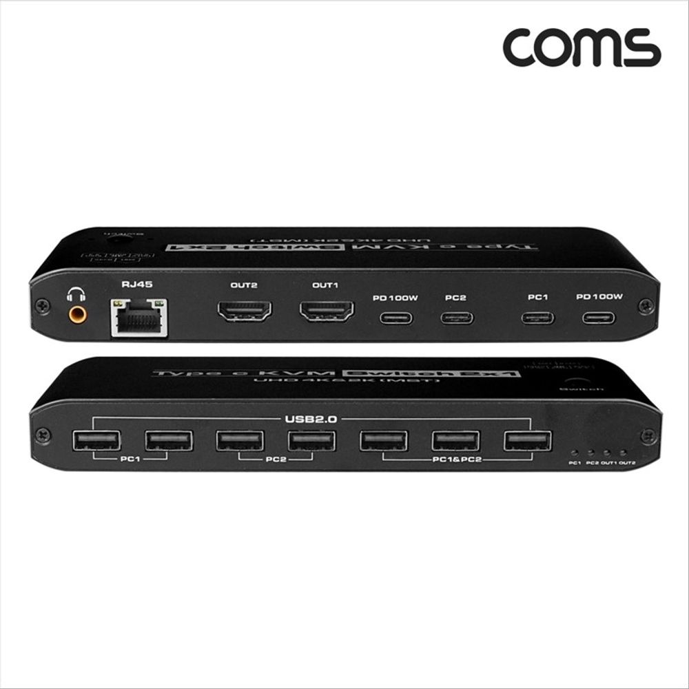 C타입 KVM 2포트 듀얼모니터 스위치 선택기 HDMI DP