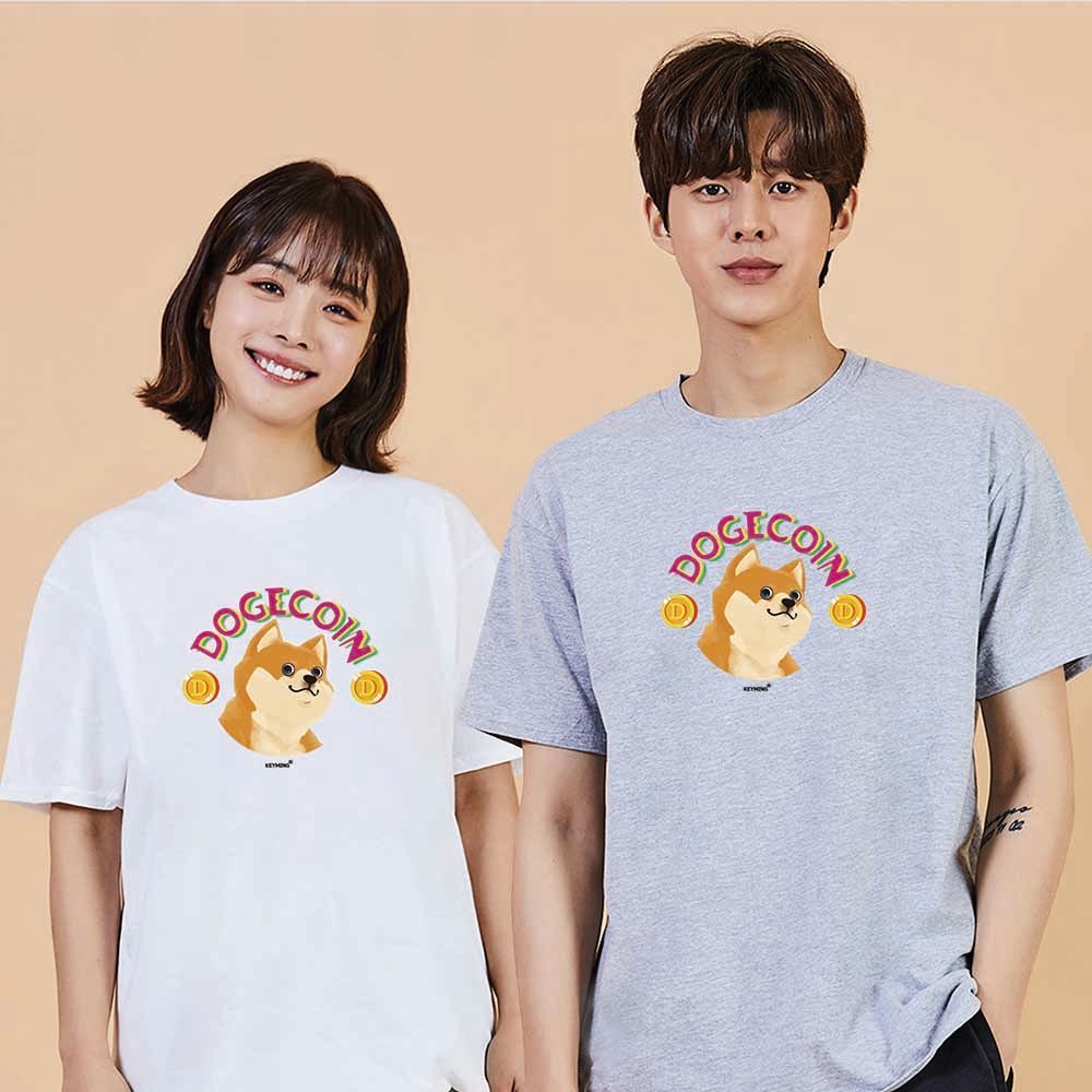 도지코인시바견진돗개6 반팔티 오버핏 BT