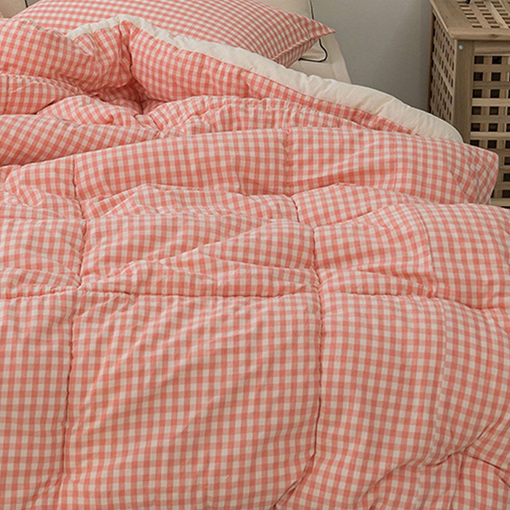 어반체크 핑크 에어로워싱 순면 퀸 Q 차렵 이불