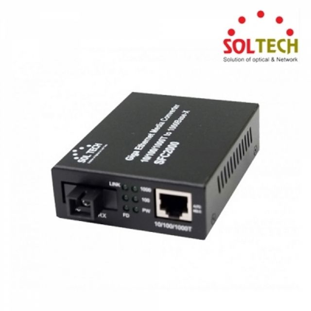 SOLTECH SFC2000-TWL20/B 광컨버터 (1000Mbps/SC/싱