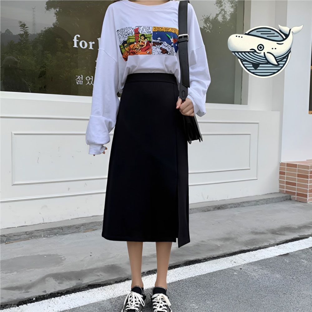 여자 밴딩 롱스커트 슬릿 포인트 스커트