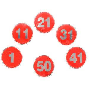 아이티알,NE 원형 에폭시 숫자 번호판(1~50번) 레드 낱개 10개