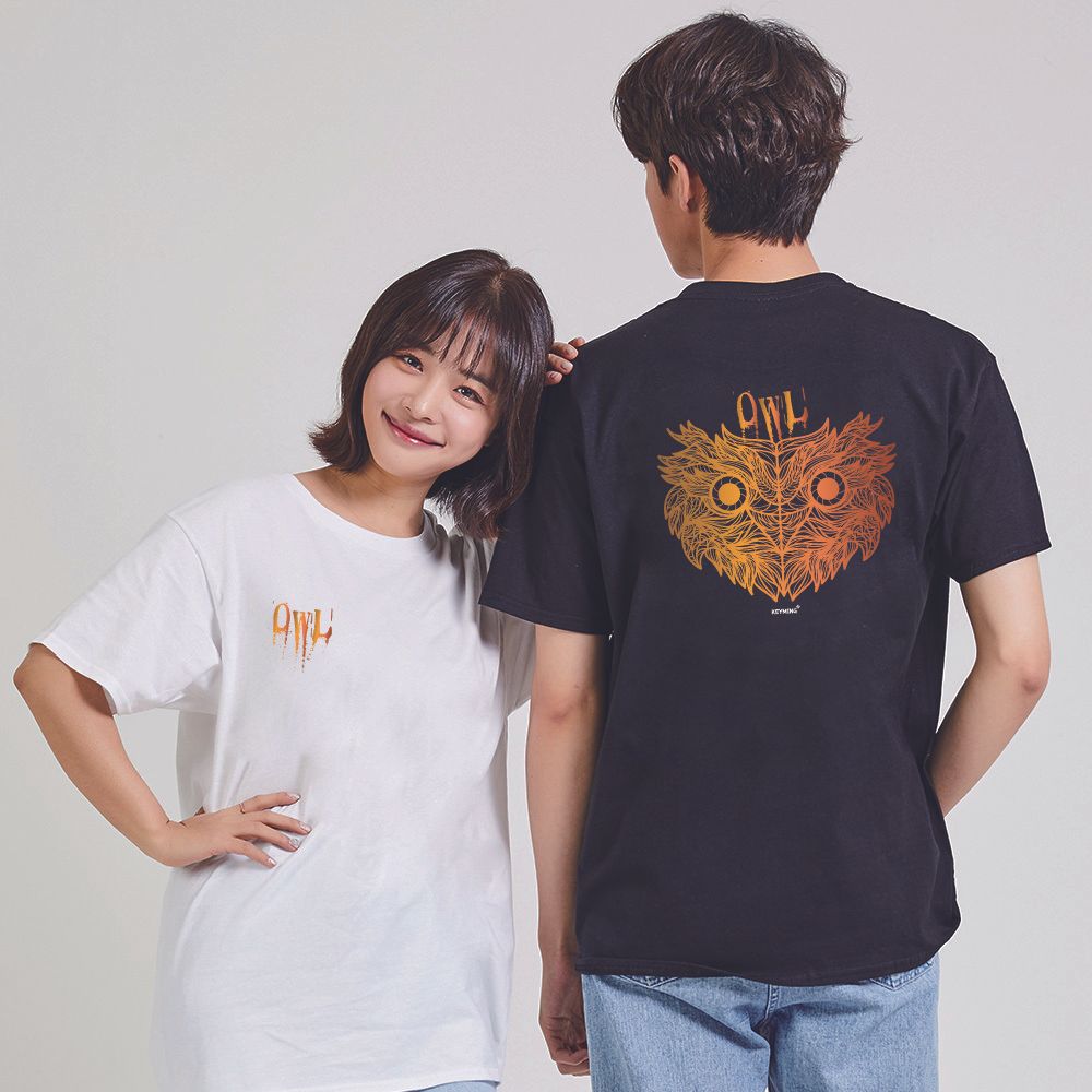 키밍 Owl 부엉이 U넥반팔 이너티 커플바캉스룩