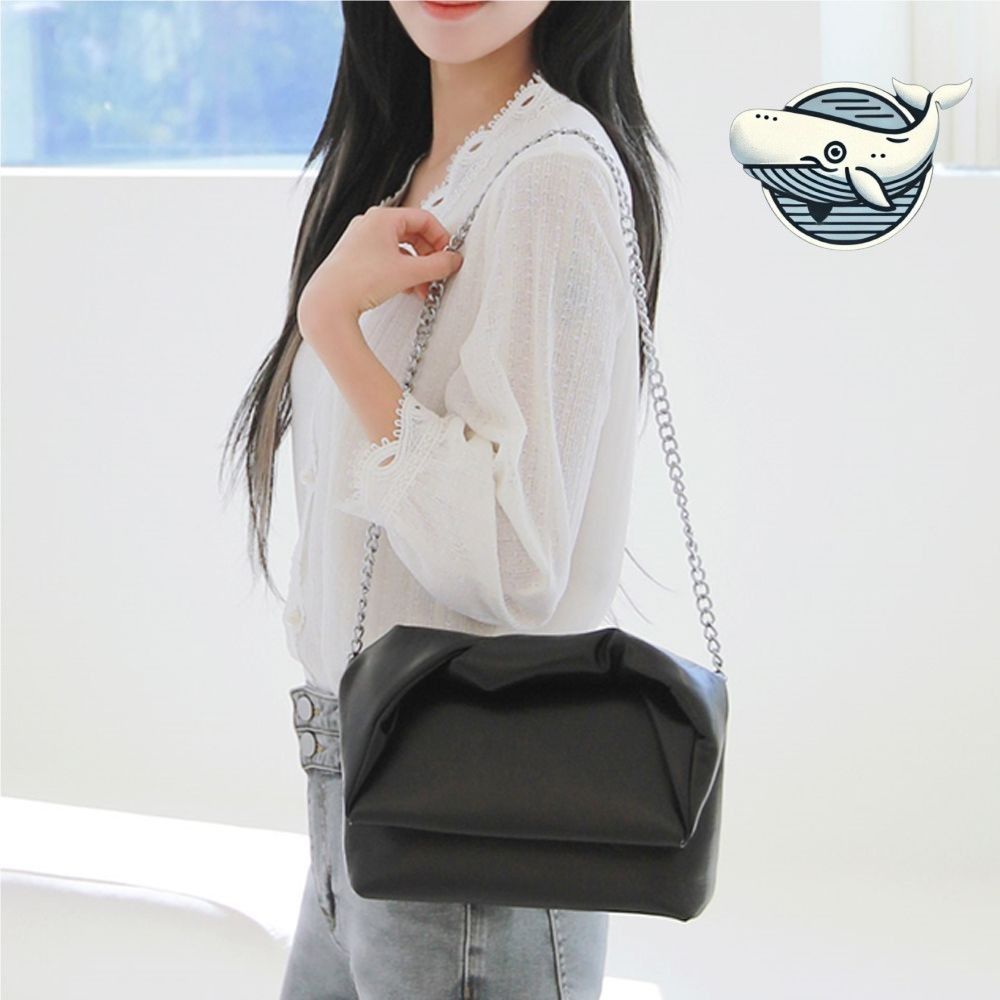 세련된 은색 체인 핸들 토트백 멋스러운 데이트