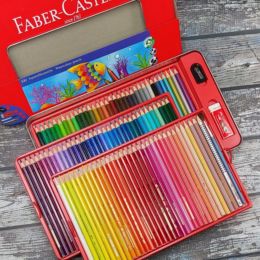 파버카스텔 수채색연필 100색+연필+깎이+지우개+붓Set