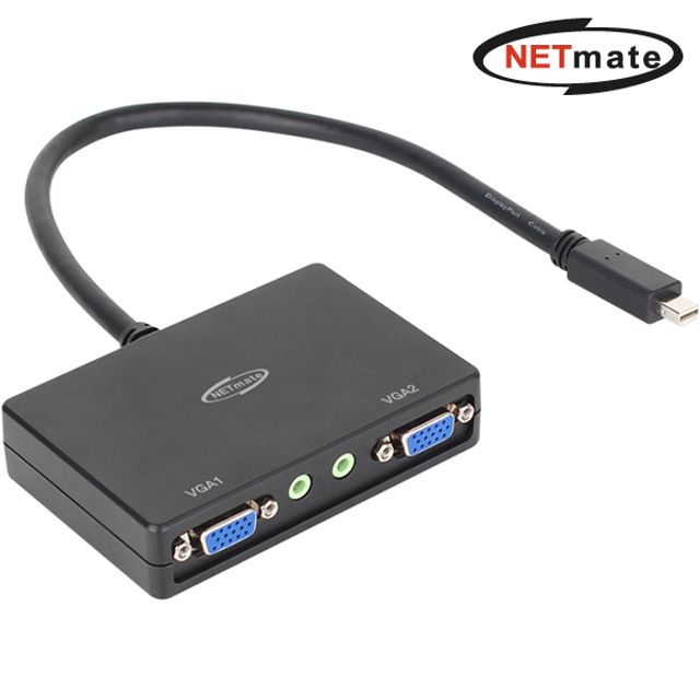 넷메이트 NM-MDV22 Mini DisplayPort to 2xVGA 분배기