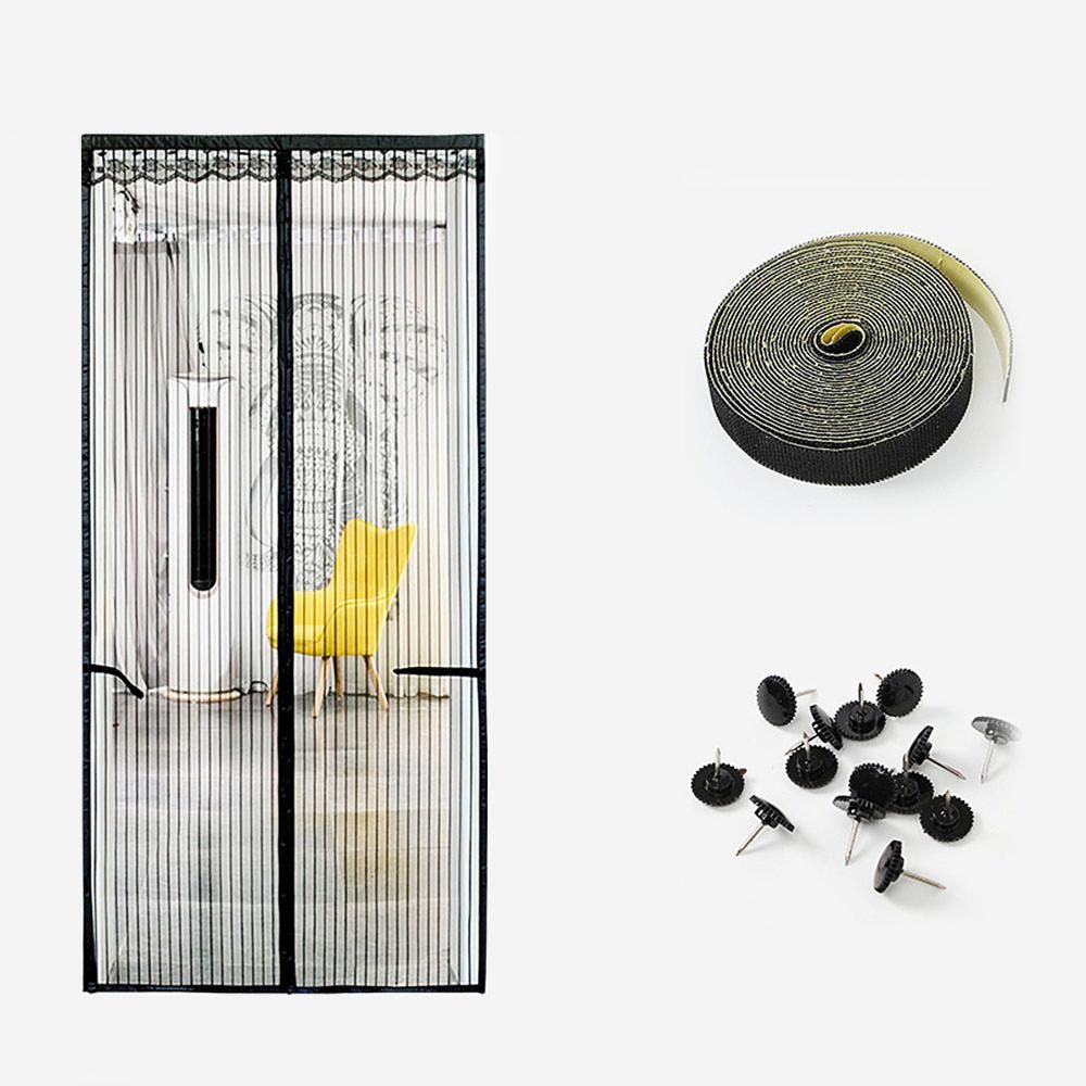 모기장 100x200cm 블랙 출입문 차단 분리형 방충