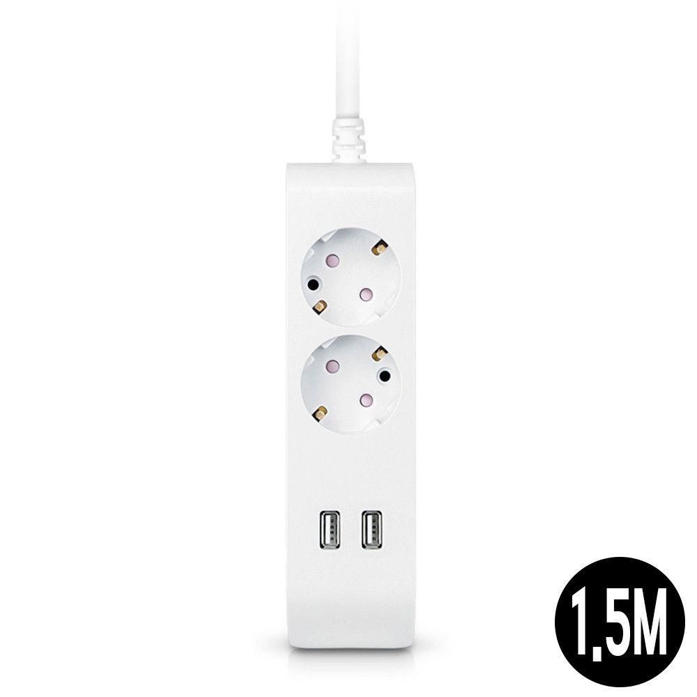 멀티탭 선이 굵어 안전한 USB 2구 멀티 2구 1.5M 16A
