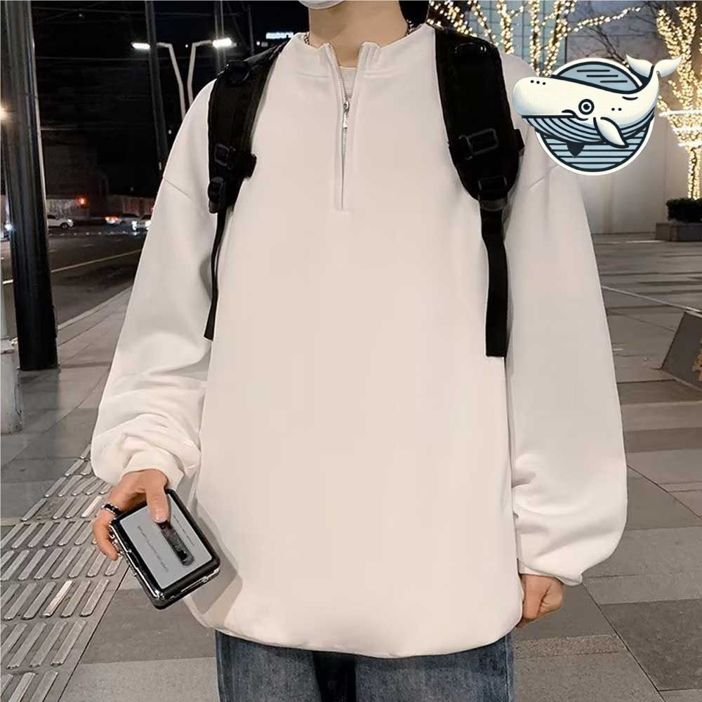 편안한 오버핏 반집업 맨투맨 티셔츠 데일리