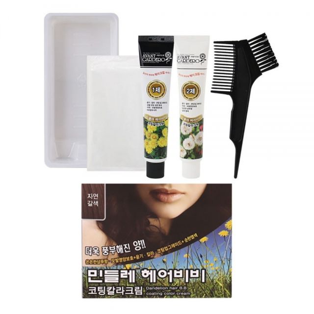 민들레 두피모발 코팅칼라크림 염색약 150g 자연갈색