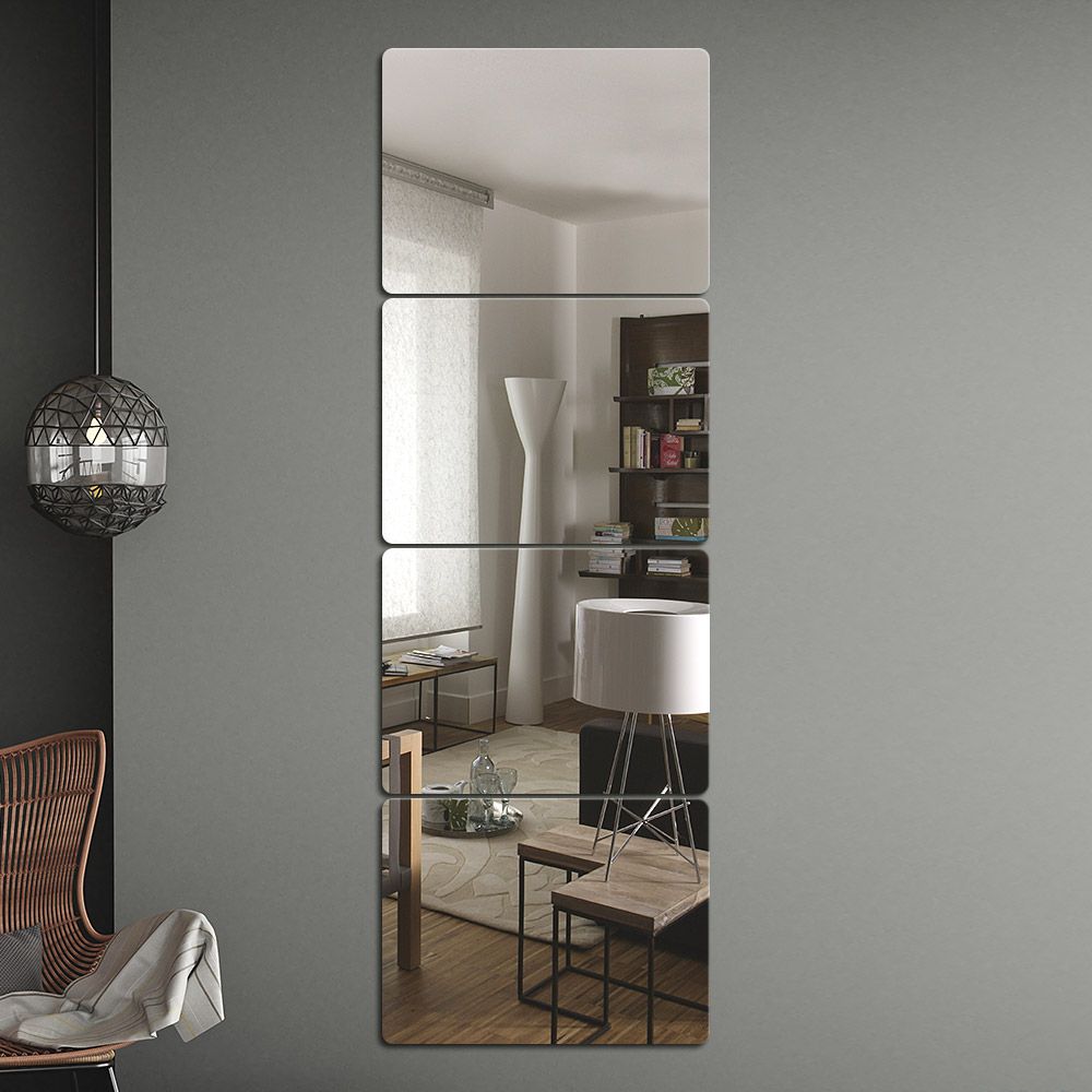 벽걸이거울 벽에 붙이는 안전 아크릴 거울 4p 30x40cm
