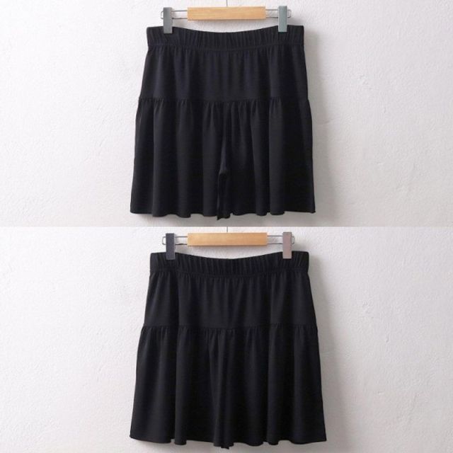 여름 냉감 빅사이즈 기본 셔링 데이 치마 반바지 숏
