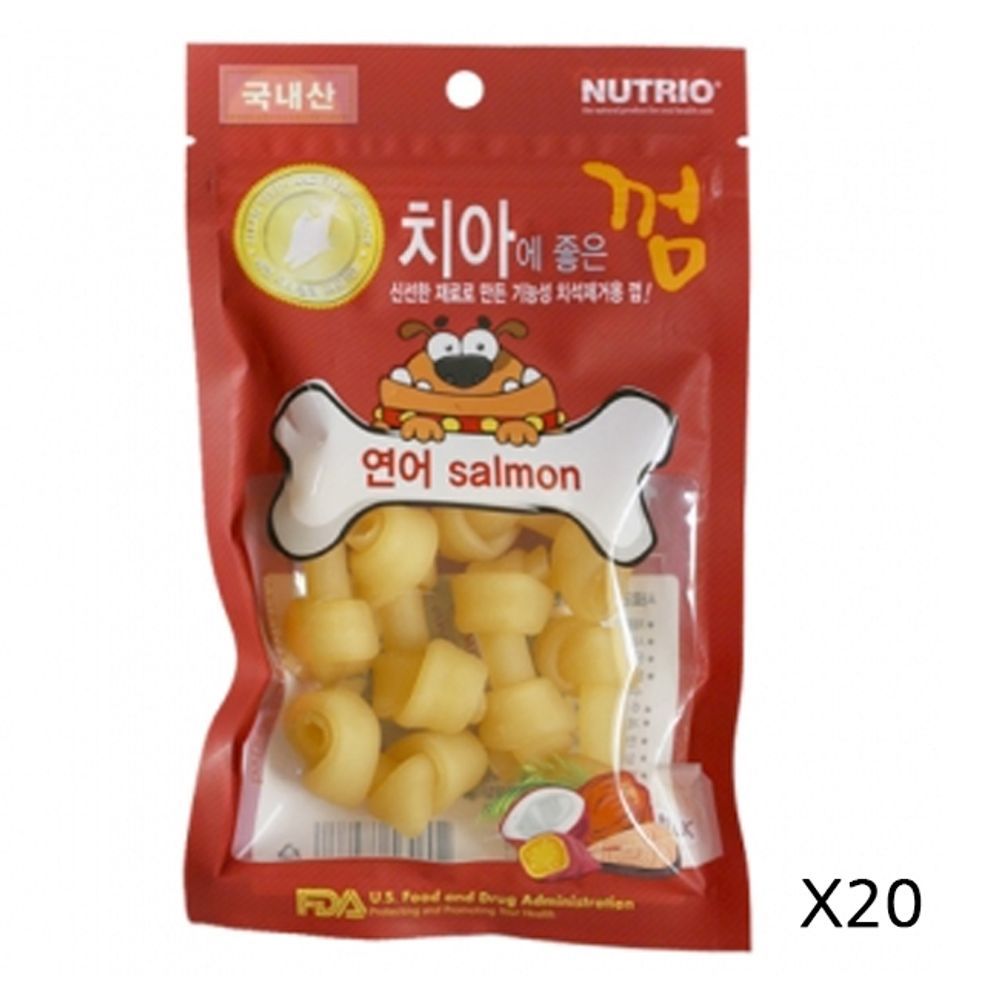 강아지 연어 치석껌 일상 80g 20P 반려견 치석관리 간