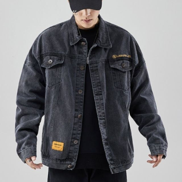 남성 데님 긴판 자켓 간절기 봄 가을 외투 마이 하프