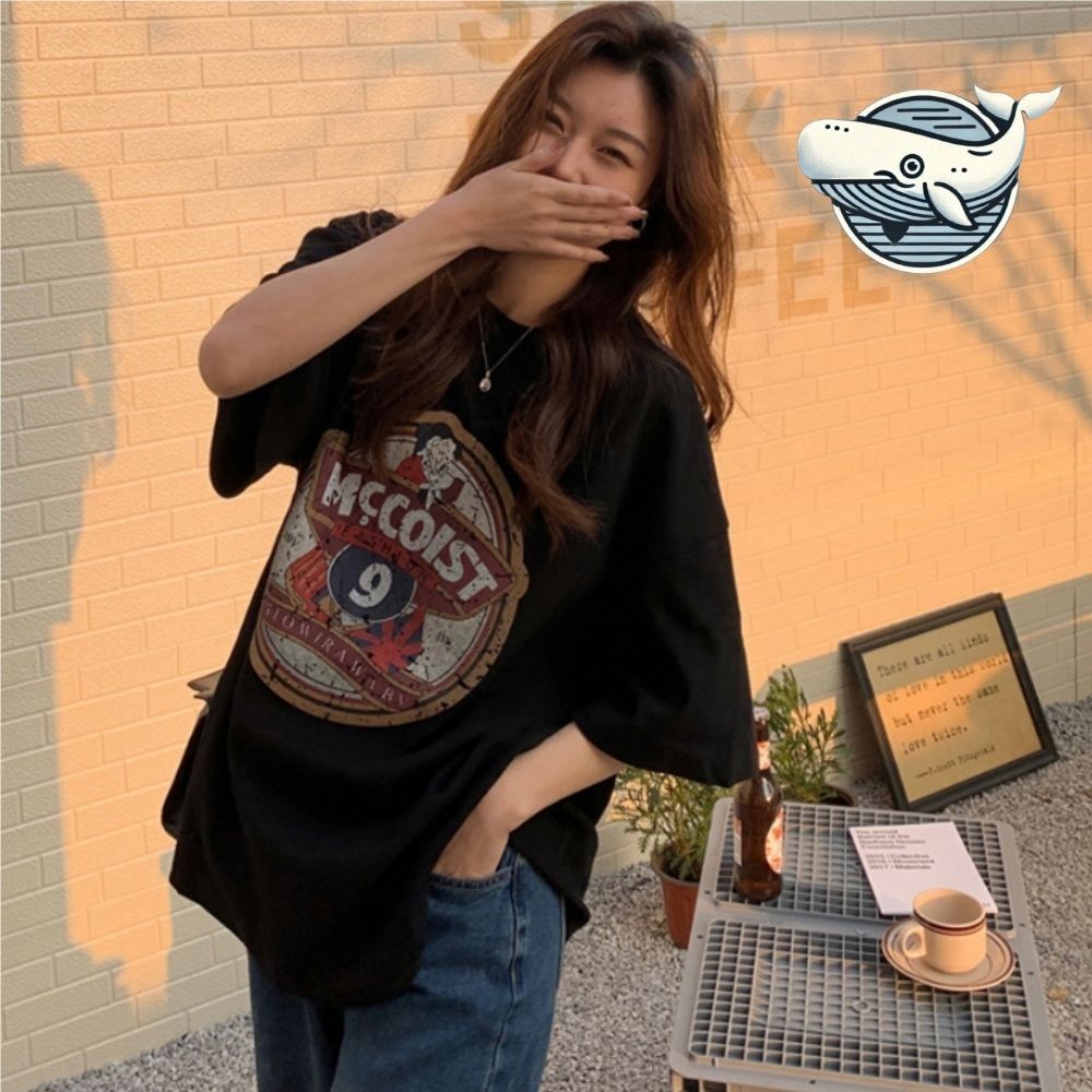 빈티지 여성 반팔 티셔츠 루즈핏 편안한 박스티