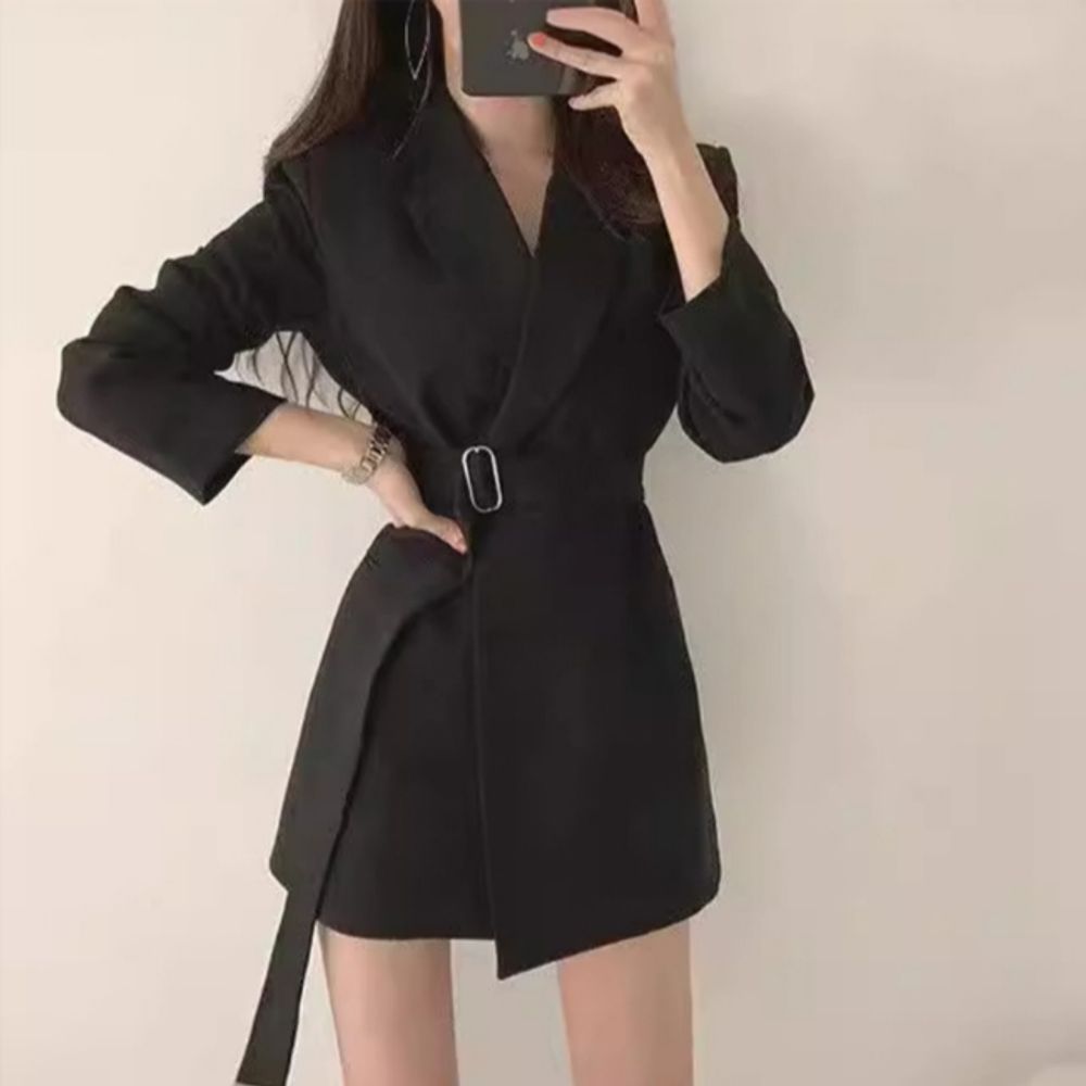 여성 A라인 벨트 자켓 미니 원피스 1P 하객룩 오피스