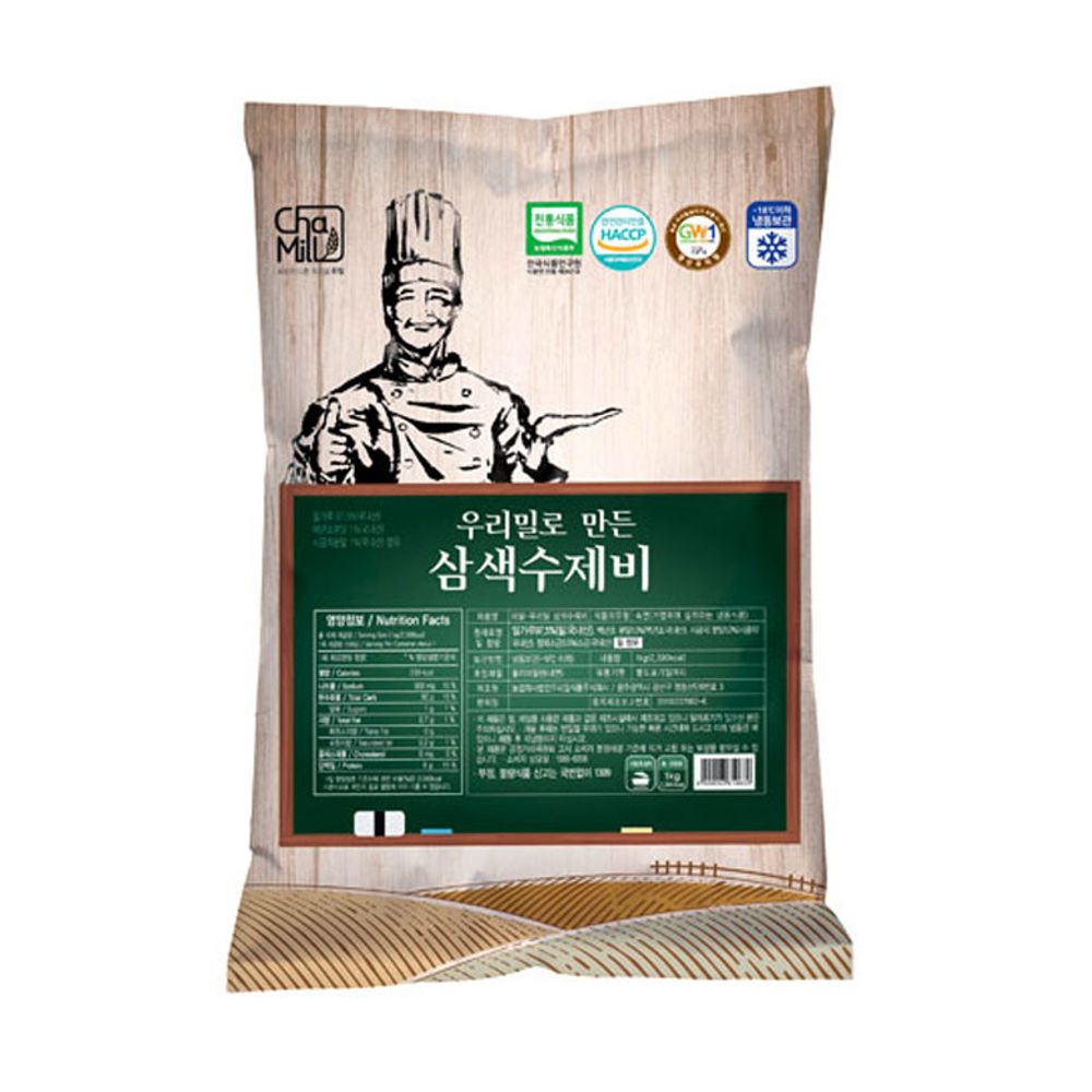 (냉동)우리밀 삼색수제비 1kg
