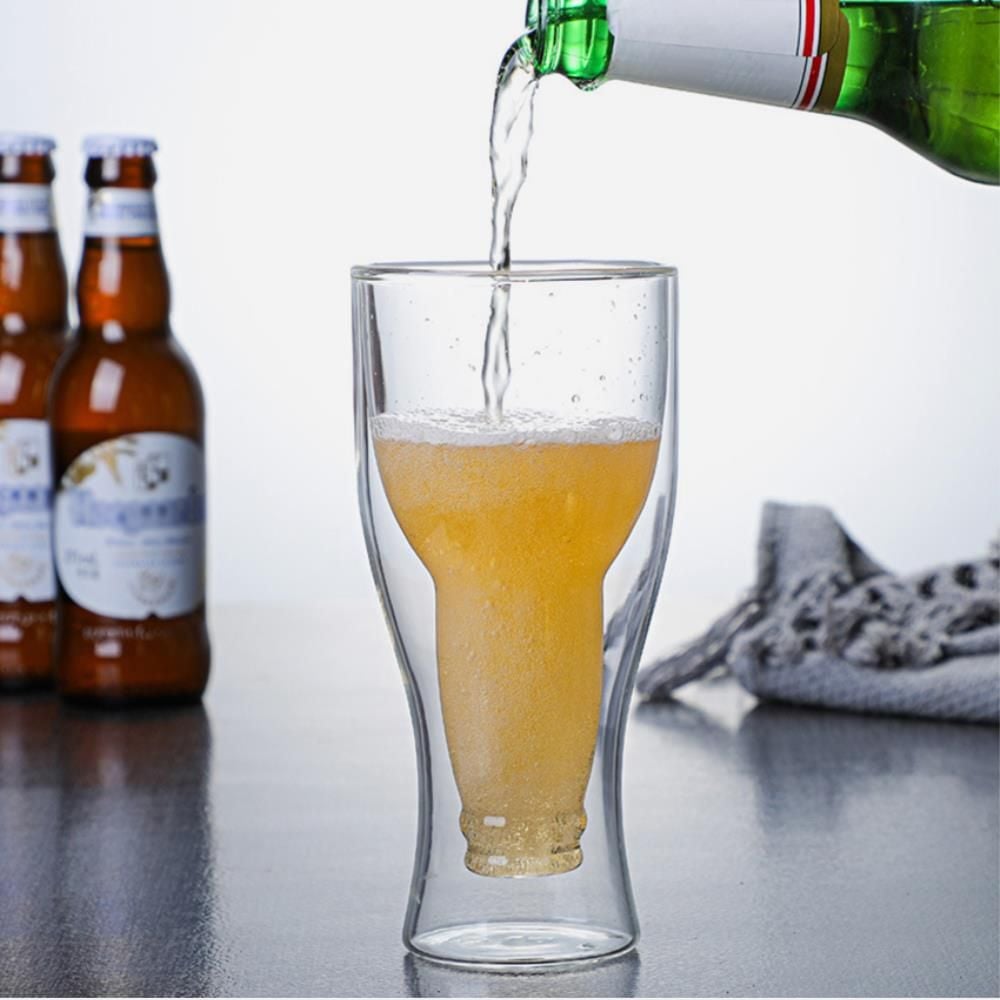 비타리토 거꾸로 이중내열유리 맥주컵 400ml
