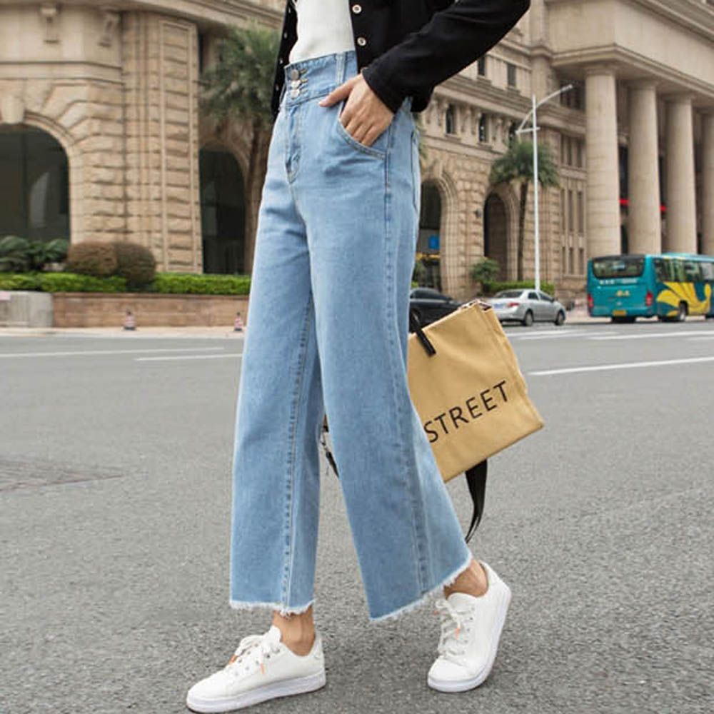 데일리 여자 와이드팬츠 데님 통바지 데이트룩
