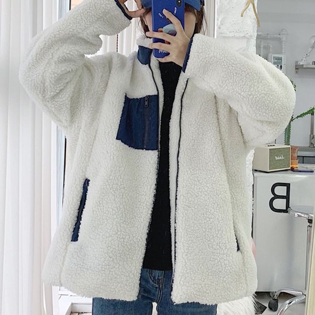 DS뉴레트로 남녀공용 집업 뽀글이 플리스 오버