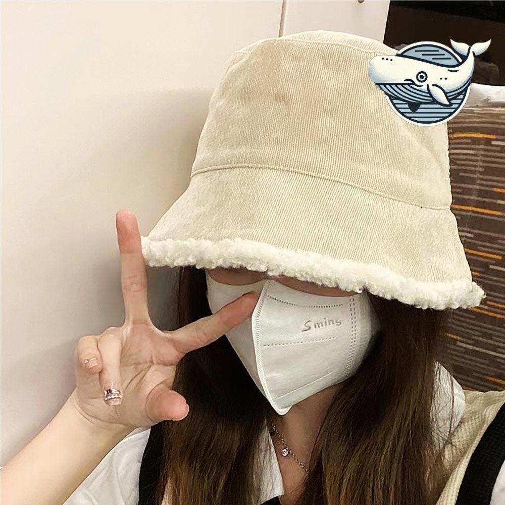 부드러운 골덴 커플 버킷햇 따뜻한 벙거지 모자