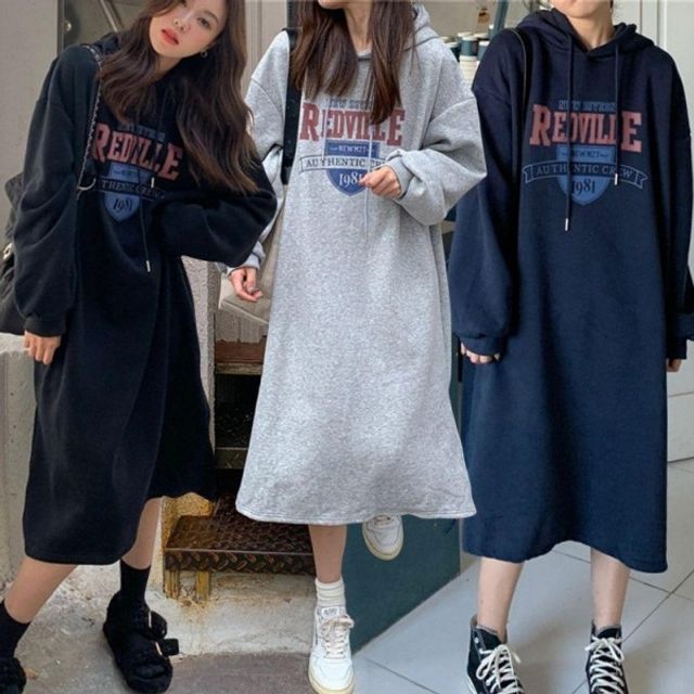 빅 베이직 여성 레터링 트임 올데이 기모 안감 따뜻한