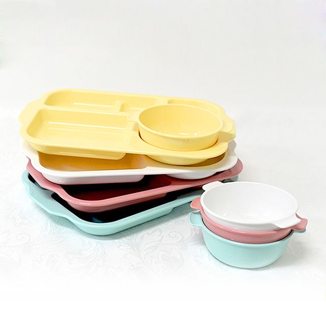 파스텔 유아 급식판 세트 (식판+국그릇)