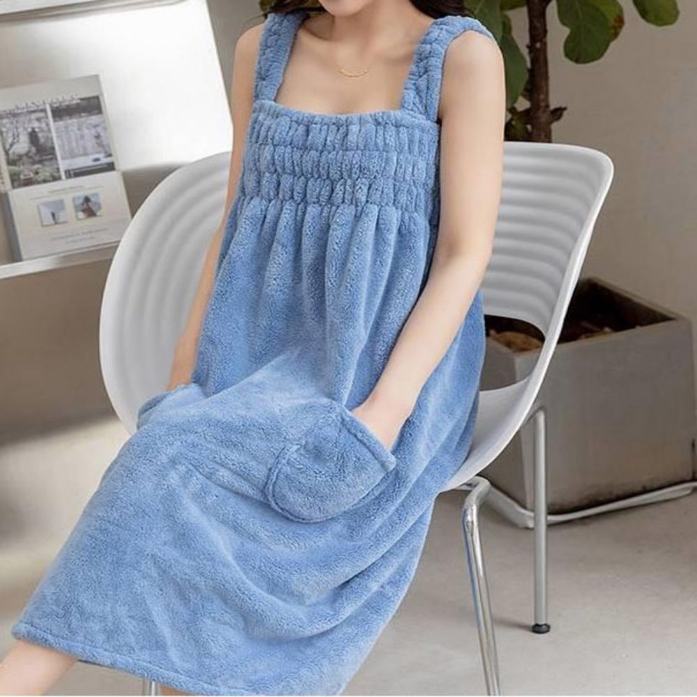 여성 밴딩 스커트 샤워가운 밴딩원피스 골프 목욕가운