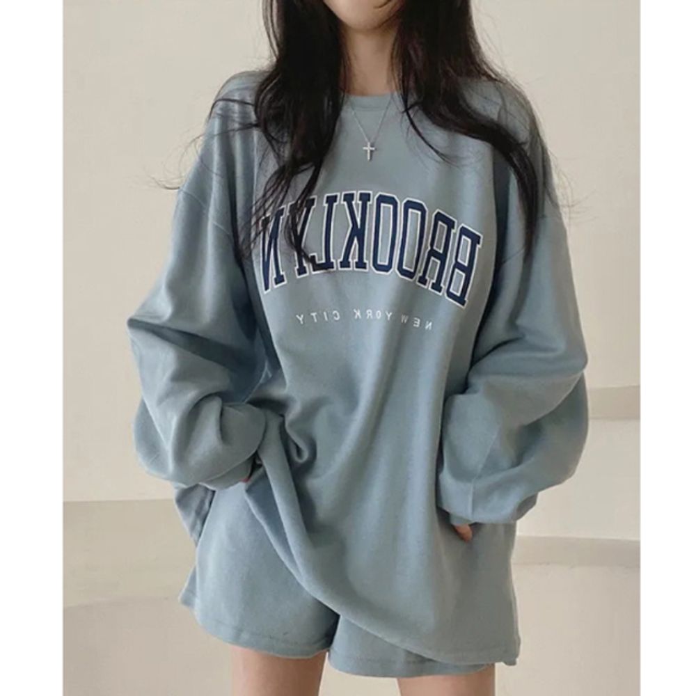 여성 레터링 사계절 긴팔 티셔츠 1P 데일리 패션 심플