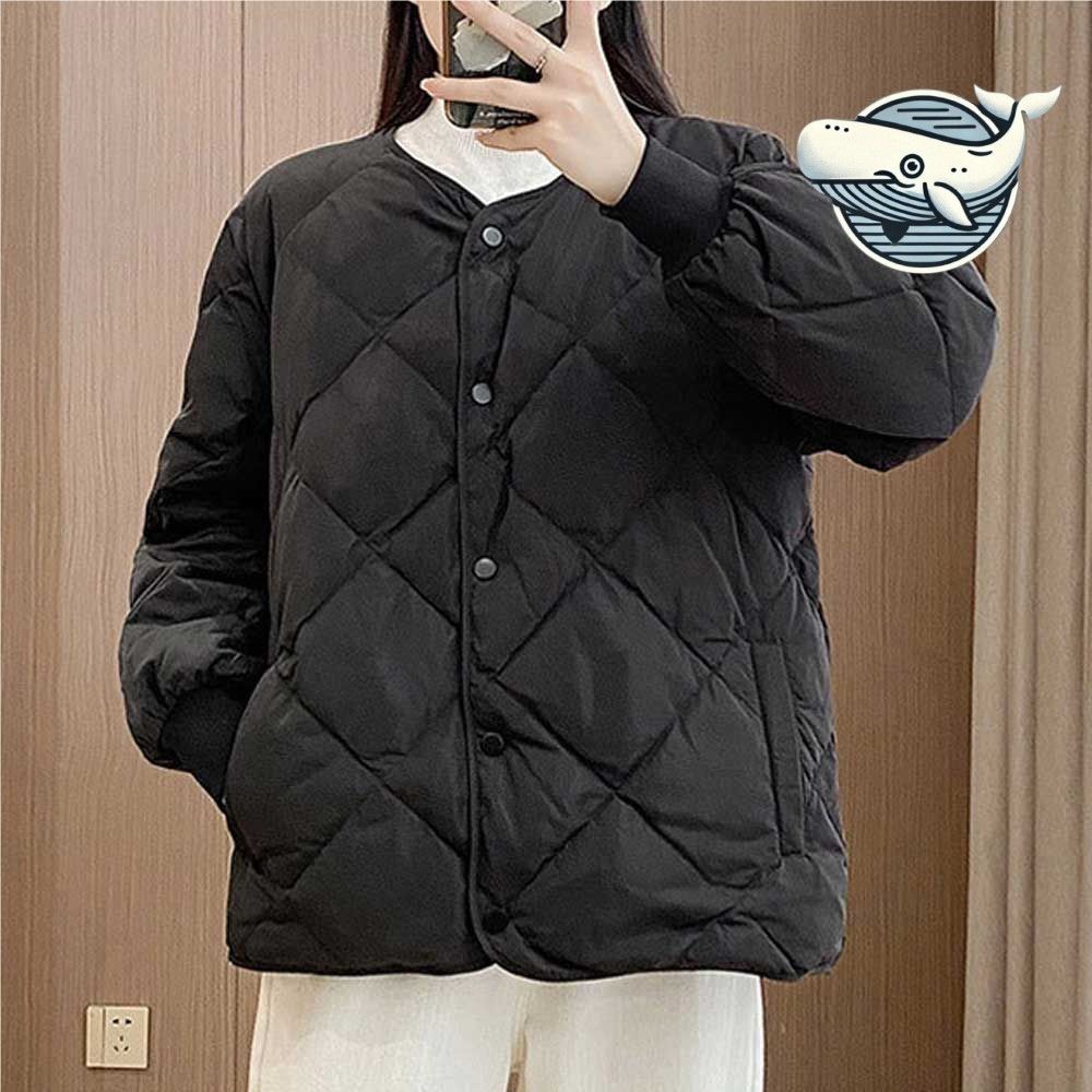 포근한 경량 노카라 패딩 브이넥 오버핏 아우터