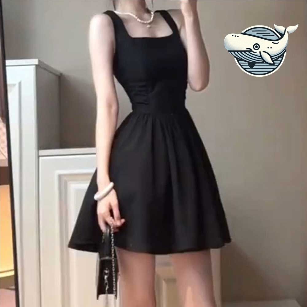 여성 여름 미니 원피스 플레어 허리 조절