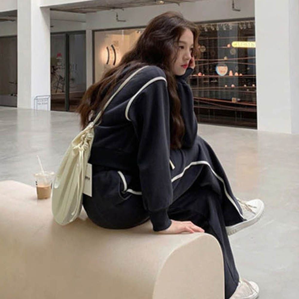 한줄 네이비 여성트레이닝셋업 추리닝 위아래 한벌