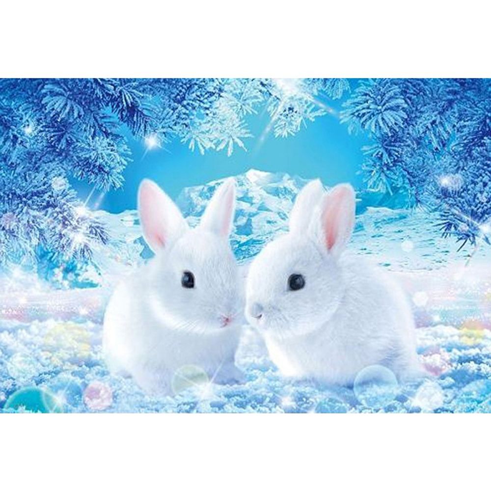 눈위의 토끼 (캔버스) 보석십자수 40x50